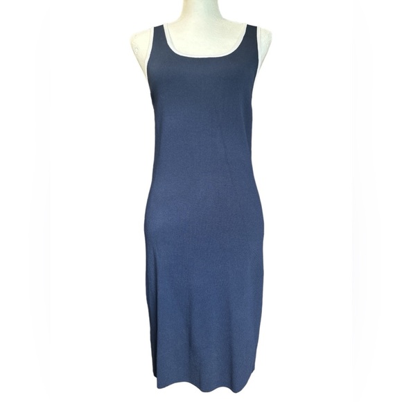Carmen Marc Valvo‎ Navy Knit Dress Women’s Size Medium - Picture 2 of 7